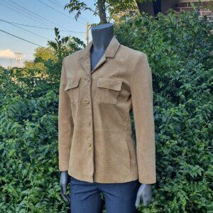 Style & Co. (India) Ladies Genuine Suede Leather Beige Jacket